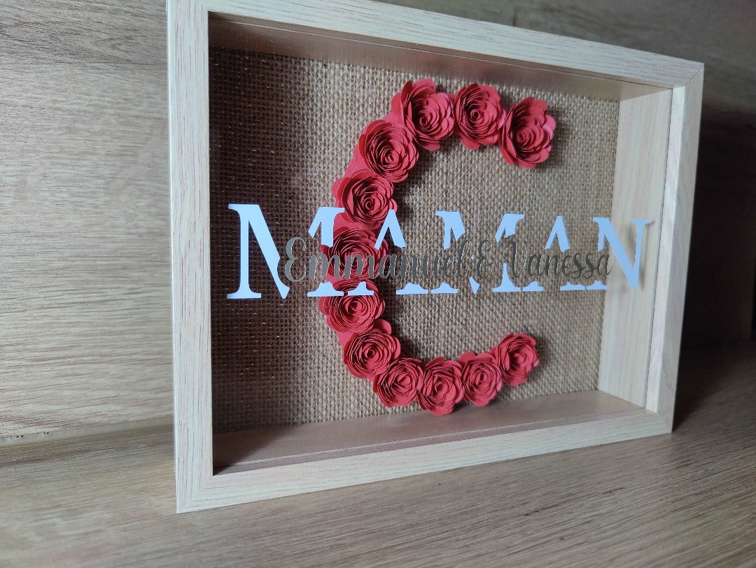 cadre initale fleuri personnalise