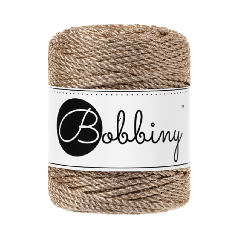 Bobbiny fil macramé Metallic champagne