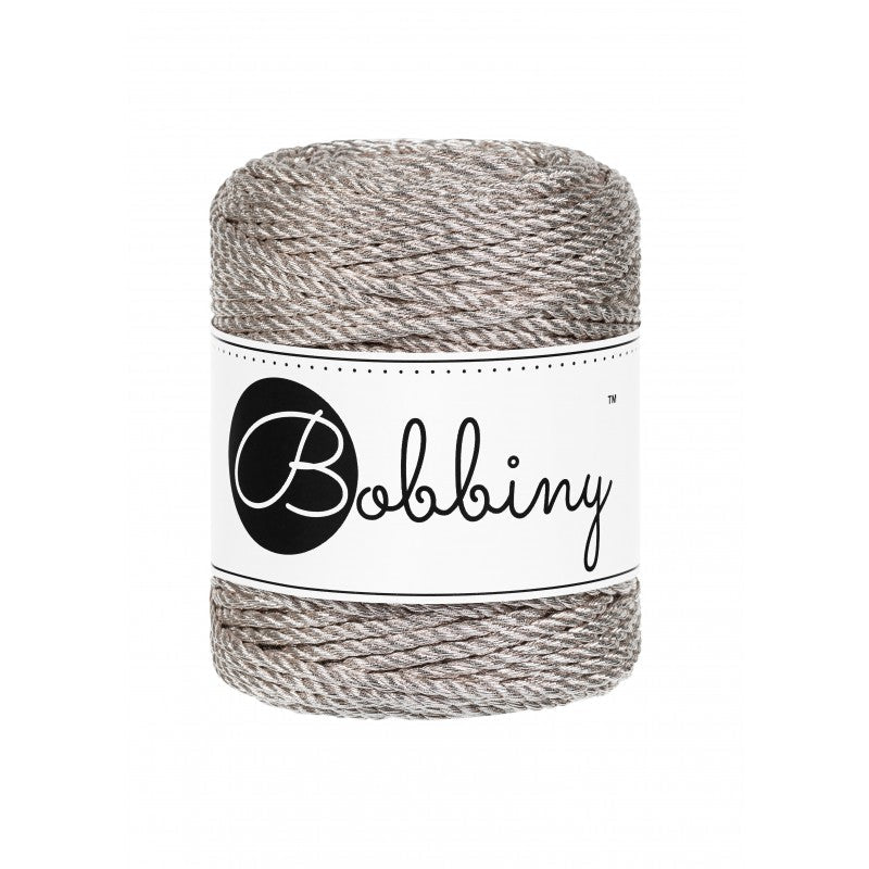 Bobbiny macramé fil Metallic platinium