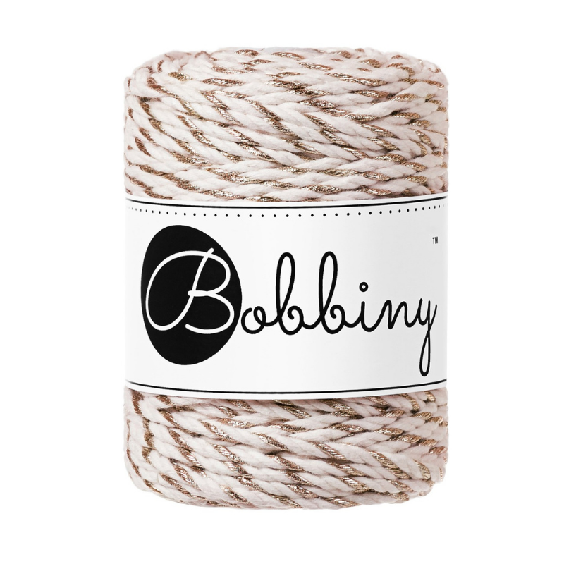 Bobbiny fil macramé champagne twist