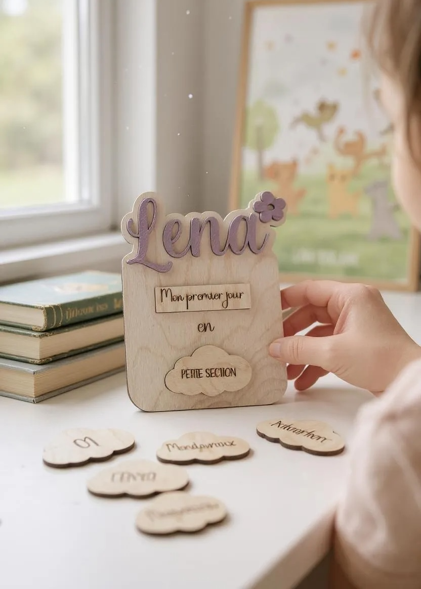 Pancarte en bois rentréé scolaire - petite section a CM2 - MeaCrea