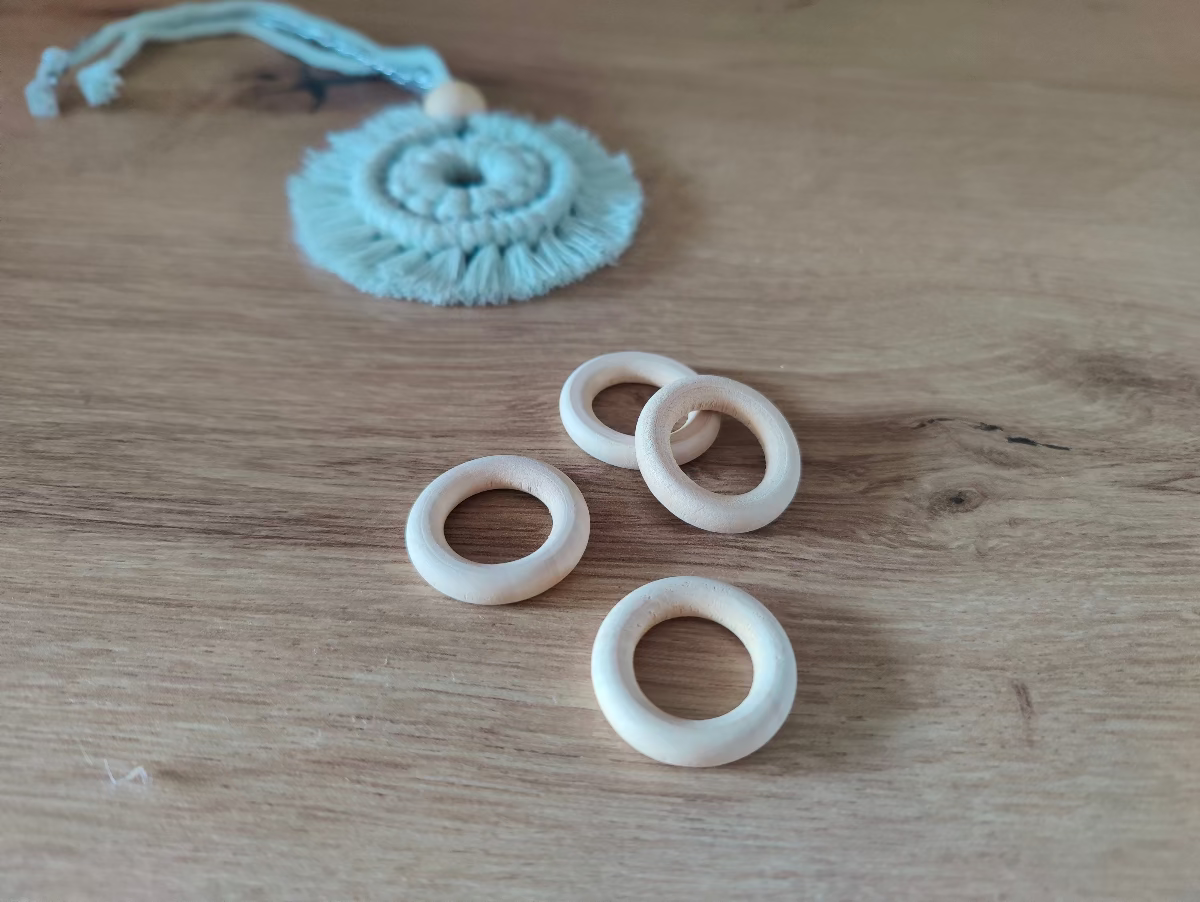 anneaux en bois - decoration artisanale macramé - mercerie creative marseille - MeaCrea France