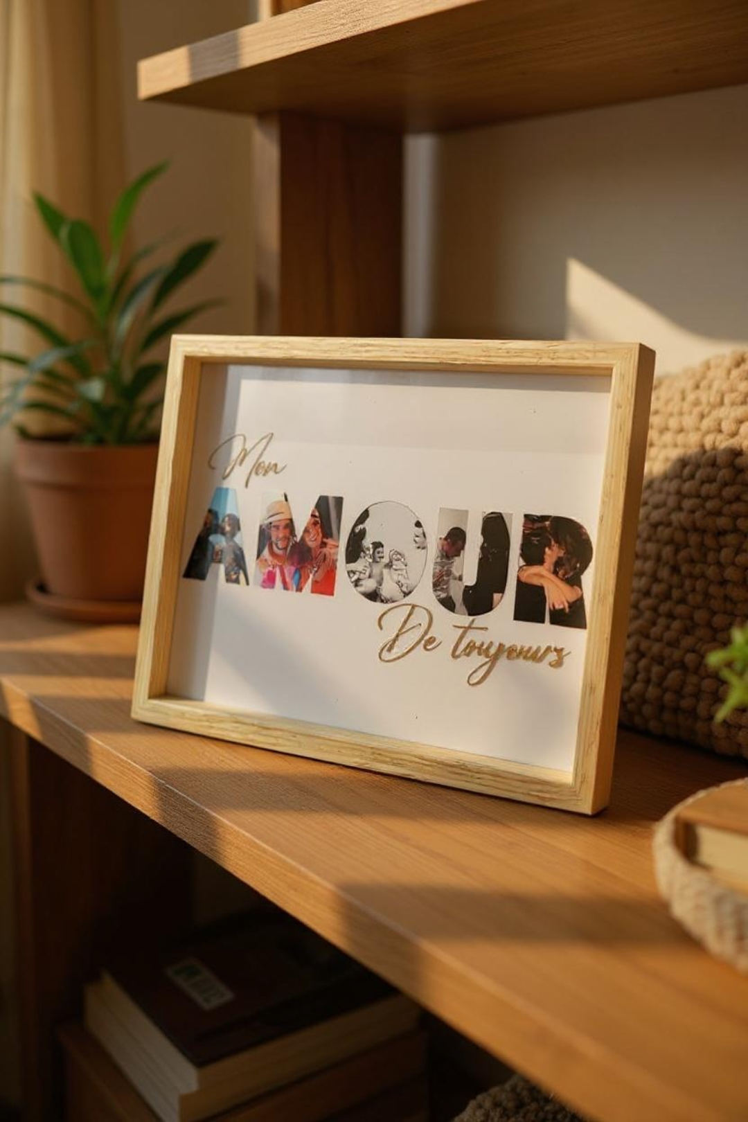 cadre personnalisé avec photos meacrea cadeau de mariage - couple - anniversaire - fete des meres