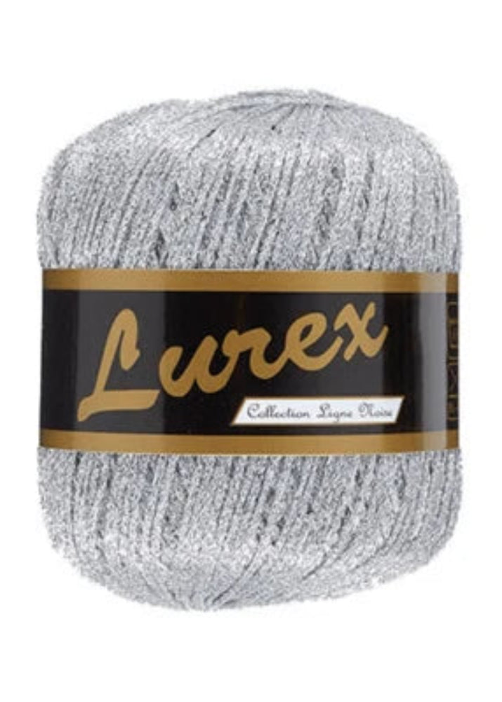 Fil Lurex Lammy Yarns 01 argenté pour sac au crochet, vêtements et créations DIY
