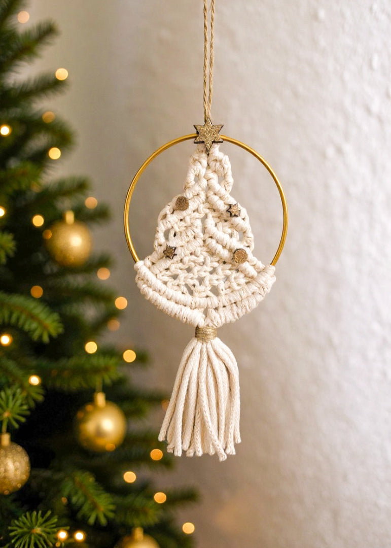 sapin de noel en macramé meacrea
