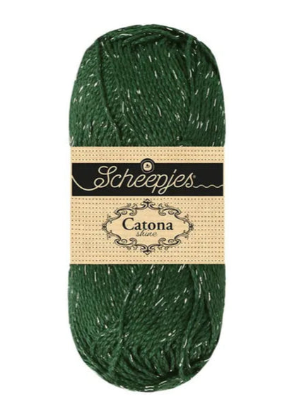 Catona Shine scheepjes Fir - Silver fils crochet scintillant
