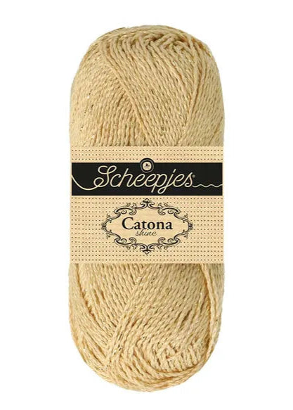 Catona shine scheepjes English Tea - Gold fils schintillant crochet