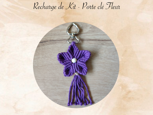 recharge de kit porte clé fleur en macramé  decoration intermediaire 
