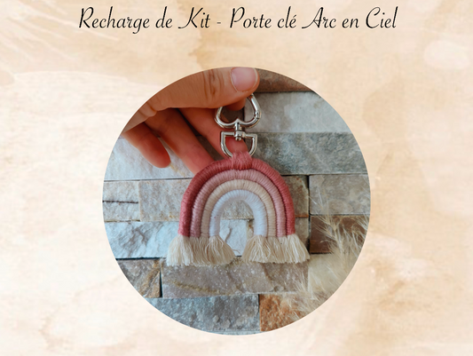 recharge de kit porte cle arc en ciel macramé decoration clé 