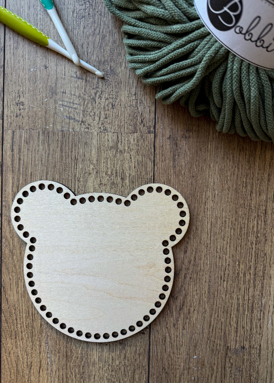 Fond de panier tête d’ours en bois – Crochet & DIY