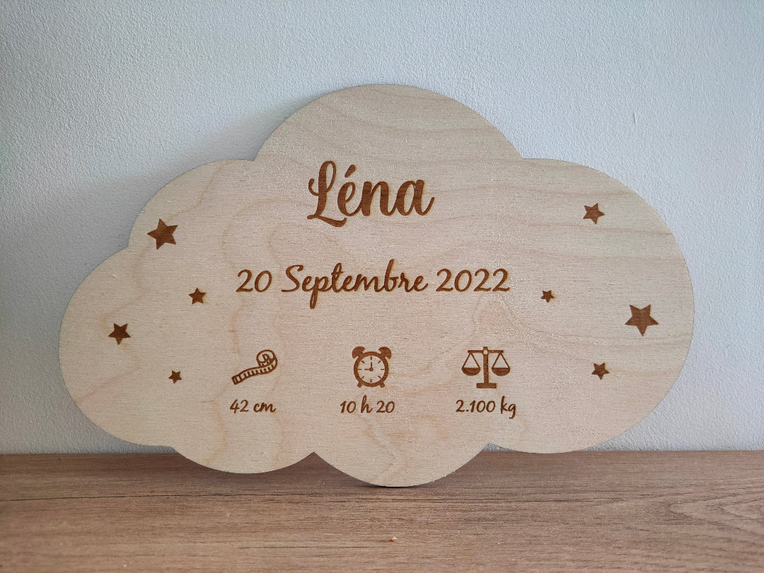 panneau de naissance nuage anniversaire