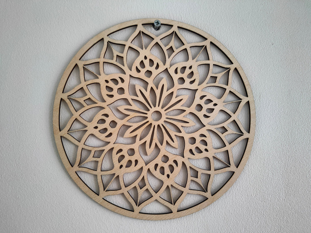 mandala en bois macramé decoration