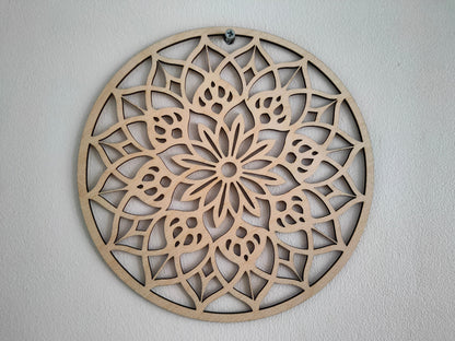 mandala en bois macramé decoration