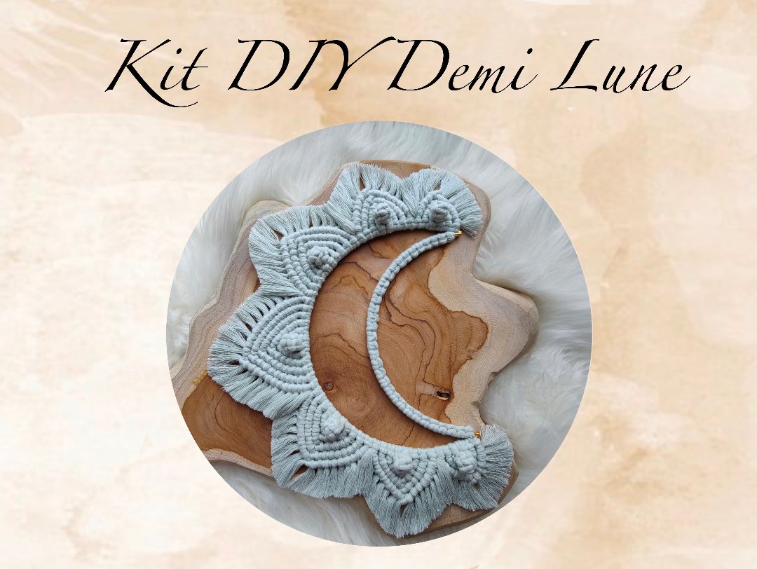 Kit diy demi lune macramé debutant petales macramé