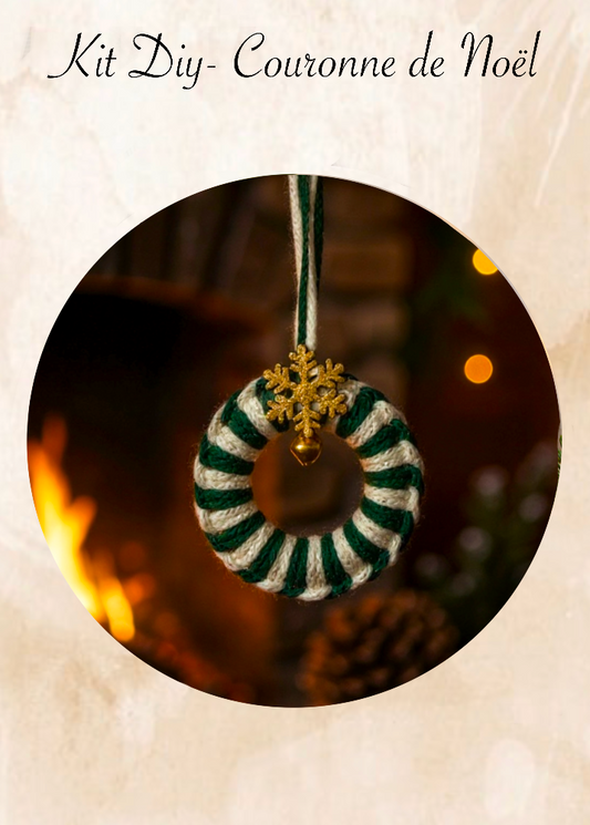 kit diy macramé couronne de Noël décoration sapin clocher, niveau débutant facile 
