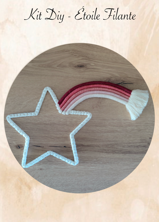 kit diy étoile filante en macramé niveau débutant facile decoration chambre d’enfant meacrea 