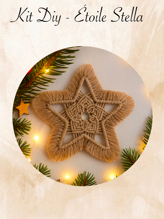 kit diy etoile de Noël, tutoriel pour débutant macramé facile meacrea