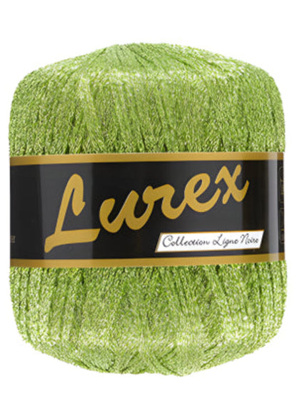 Fil lurex 07 vert clair Lammy Yarns parfait pour doubler un fil T-shirt au crochet