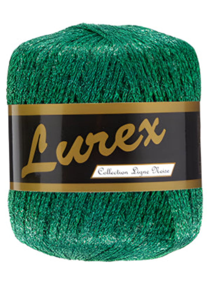 Fil Lurex Lammy Yarns 08 vert pour crochet, tricot et loisirs créatifs