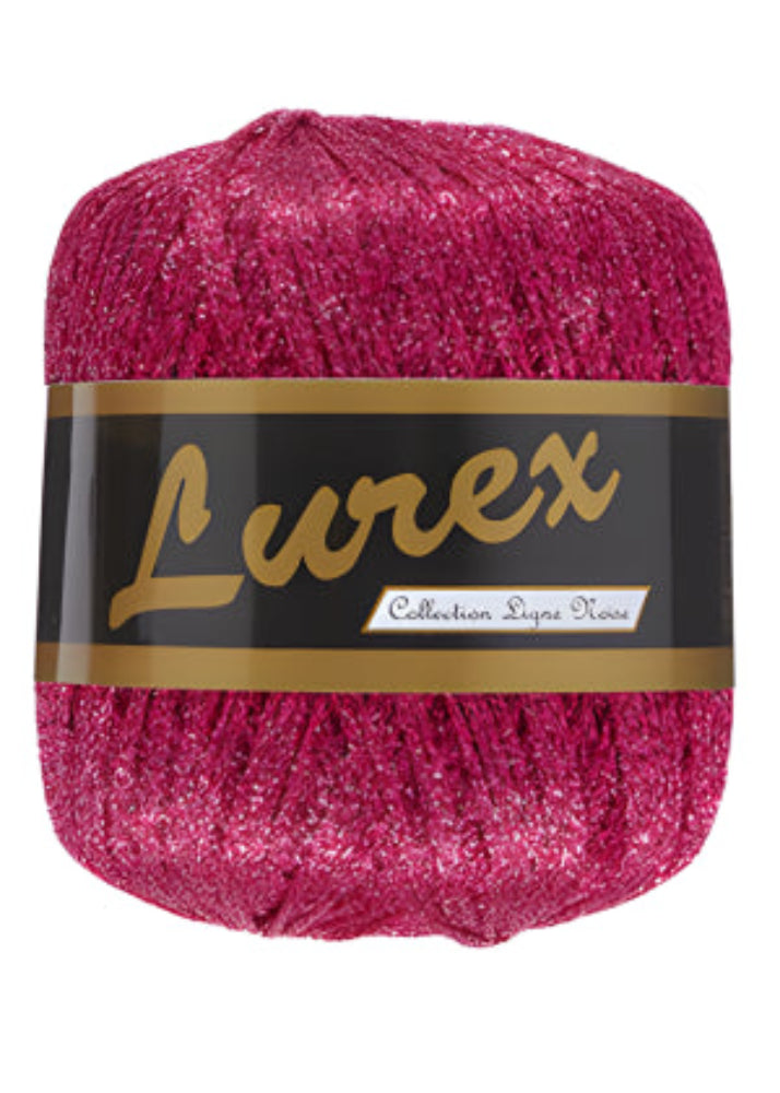 Fil lurex Lammy Yarns 11 framboise pour châles, tops et vêtements au crochet