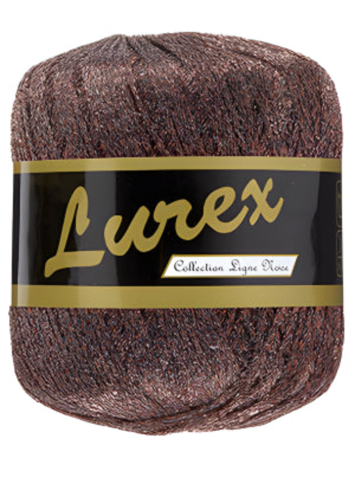 Fil Lurex Lammy Yarns 15 bronze pour sacs, pochettes et accessoires au crochet