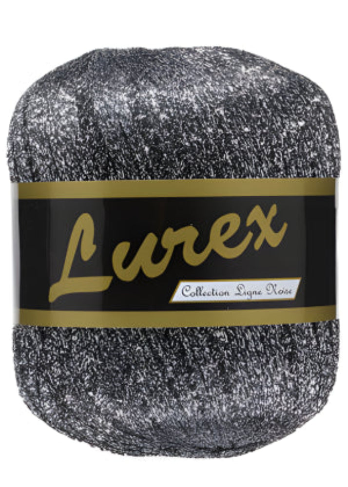 Fil Lurex Lammy Yarns gris argenté pour créations au crochet, vêtements et sacs lumineux