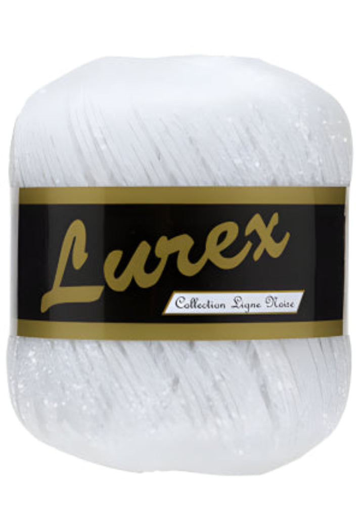 Fil Lurex Lammy Yarns 21 blanc pour crochet, sac crochet, accessoires et créations élégantes