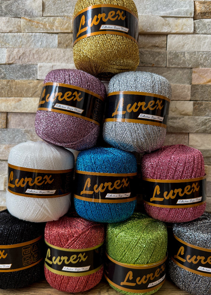 Fil lurex lammy yarns, ideal sac au crochet, fil scintillant pour loisirs creatifs, DIY macramé crochet et tricot