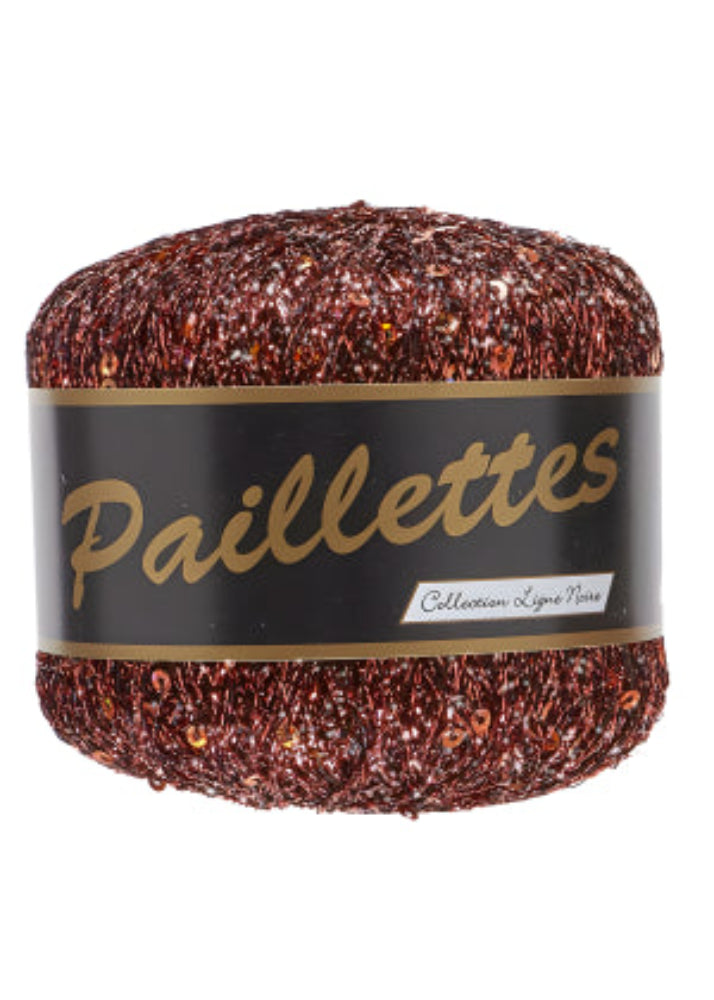 Fil métallisé à sequins 403 cuivre Lammy Yarns pour créations DIY, crochet et accessoires