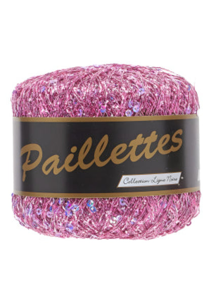 fil lurex sequin pour accessoires au crochet Rose 405 lammy yarns