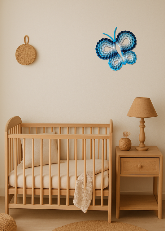 Papillon en macramé - décoration bohème chambre d’enfant - MeaCrea - cadeau naissance