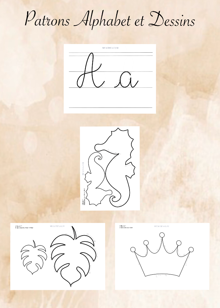 Patrons alphabet et dessins tricotin, guide PDF DIY