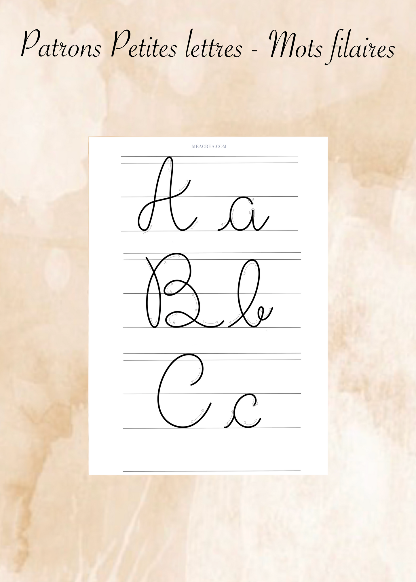 patrons alphabet petites lettres mots filaire , guide PDF DIY