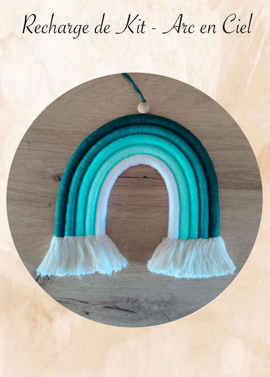 recharge de kit arc en ciel en macramé décoration chambre d’enfant diy facile à réaliser 