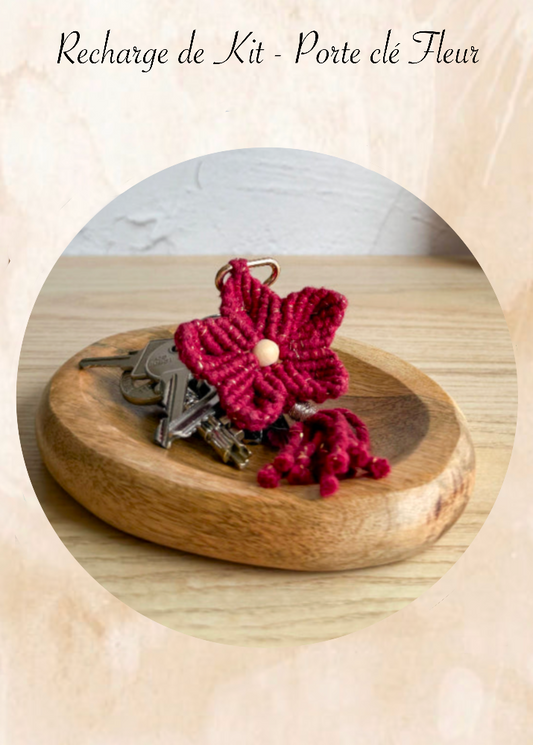 recharge de kit porte clé fleur en macramé, modèle original Bobbiny meacrea 
