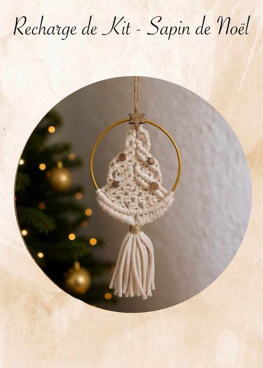 recharge de kit sapin de Noël en macramé niveau débutant facile décoration originale meacrea 