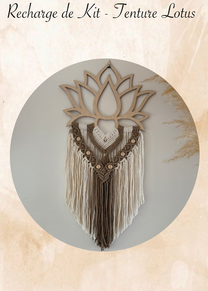 recharge de kit tenture lotus, décoration en macramé niveau débutant facile, meacrea 