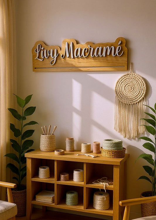 support en bois DIY macramé avec encoche pour loisirs créatif MeaCrea