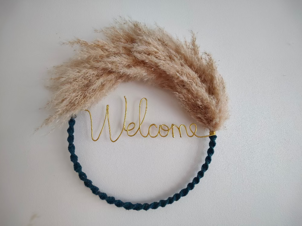 Suspension | Couronne Macramé & Pampa Taille M MEACREA