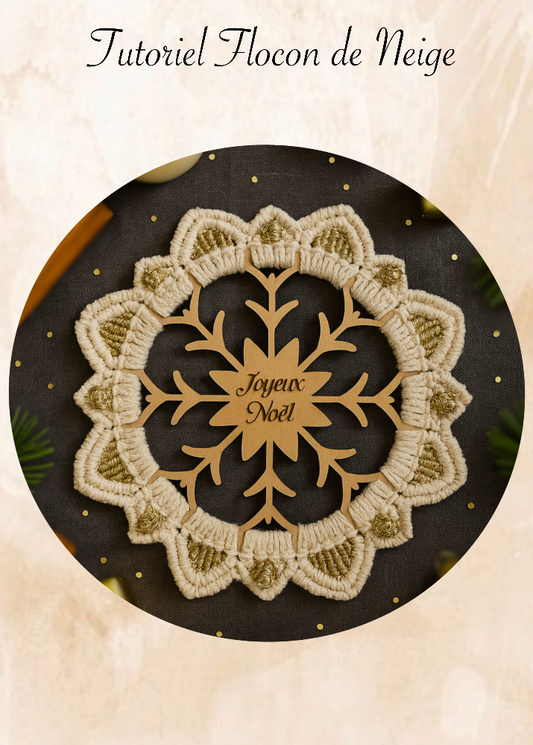 tutoriel flocon de neige en macramé DIY debutant noel Meacrea