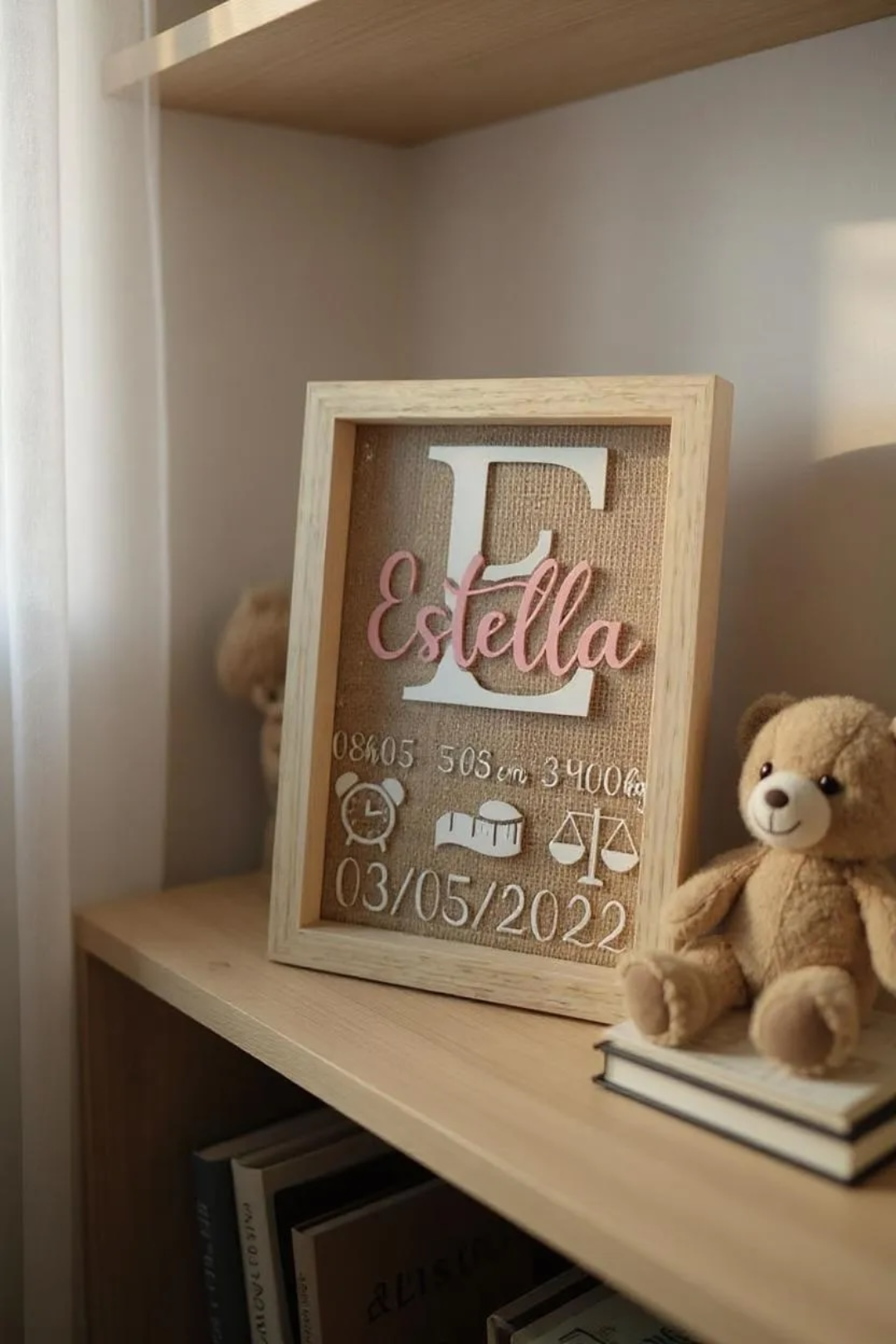 cadre naissance personnalisé, cadeau de naissance original et boheme MeaCrea