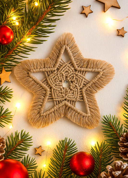 etoile de noel en macramé original décoration sapin meacrea