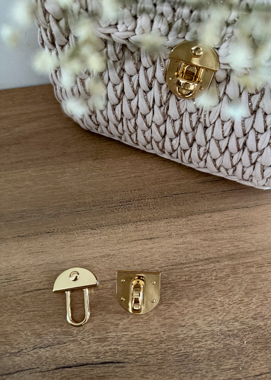 Fermoir de sac doré ou argenté à visser pour sac crochet ou macramé DIY