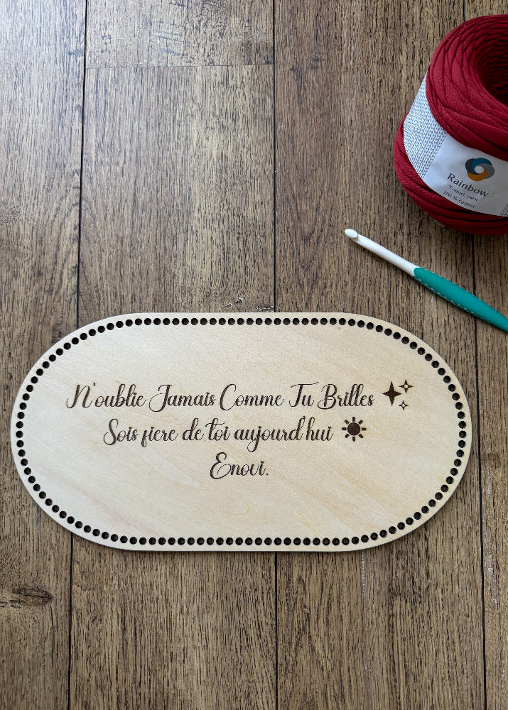 fond de panier en bois pour crochet avec option personnalisation gravure