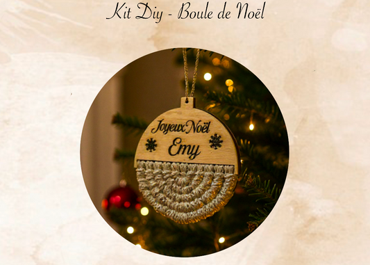 kit diy debutant macramé et bois boule de noel