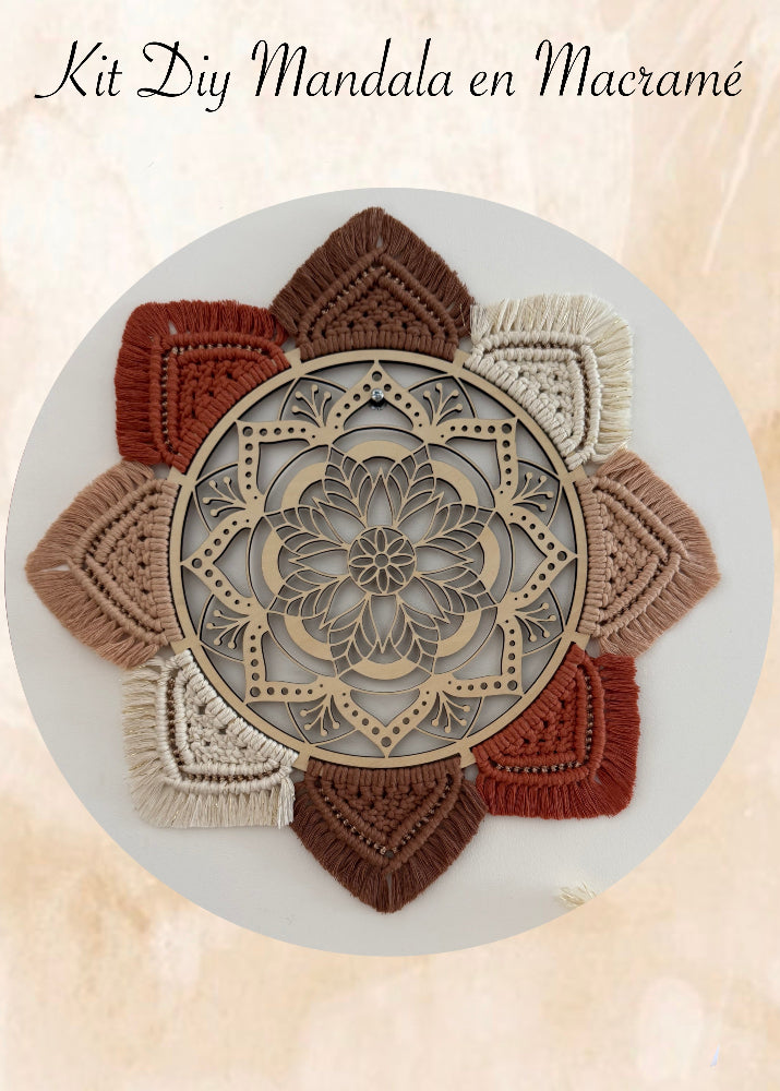 Kit DIY mandala en macramé avec tutoriel vidéo gratuit