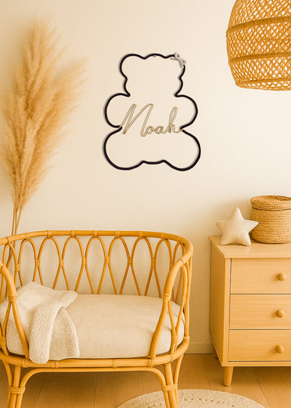 Décoration murale bohème avec prénom en tricotin dans une chambre de bébé | cadeau de naissance MeaCrea