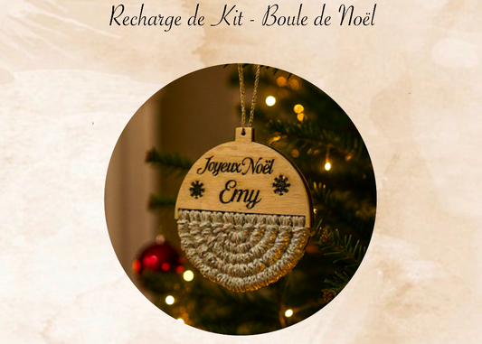 recharge de kit boule de noel en bois et macramé