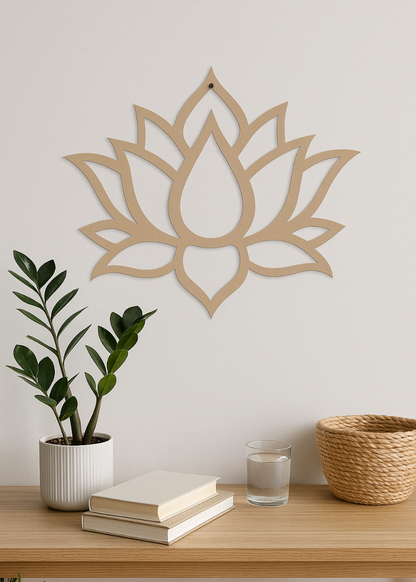 support en bois lotus