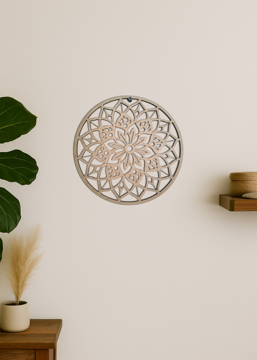 support en bois mandala